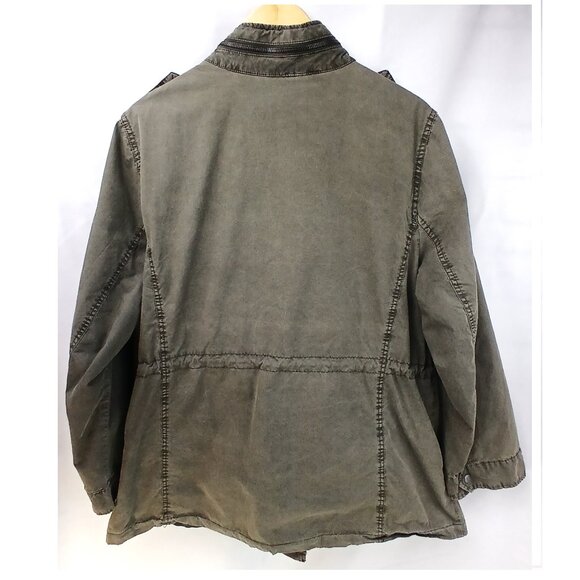 Levi's Olive Green Distressed Utility Rain Jacket EUC - Picture 2 of 10